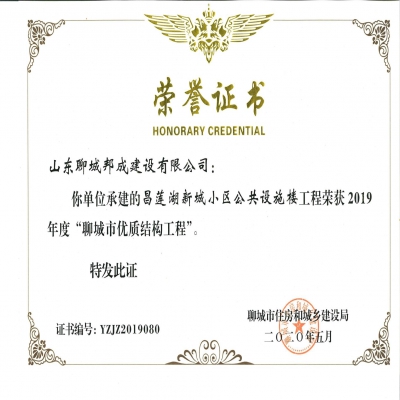 2019年度市优质结构--莲湖新城小区公共设施楼工程